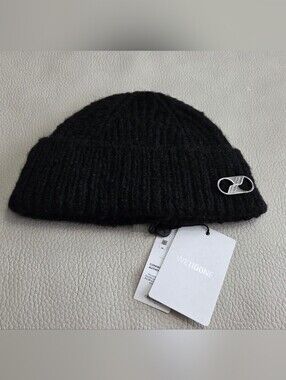 NWT - We11done Unisex Mohair Wool Blended Ribbed Knit Beanie - Made In Korea